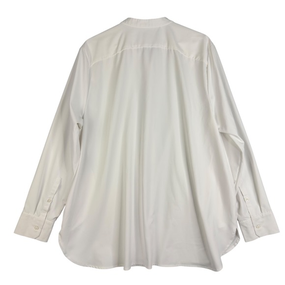 Ministry of Supply 1/2 Buttoned White Top Shirt women XXXL Long sleeve Blouse - Picture 2 of 4